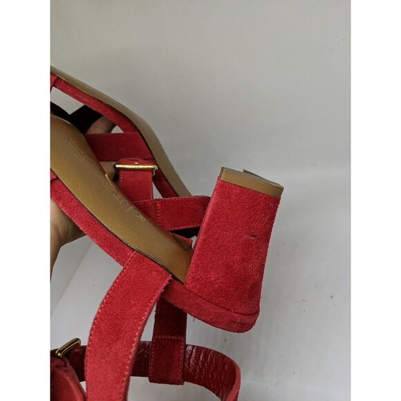 Marni Women's Red Ankle Strap Heel Sandals Buckle Closure Open Toe Size 40 - Picture 10 of 11
